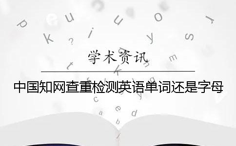 中国知网查重检测英语单词还是字母